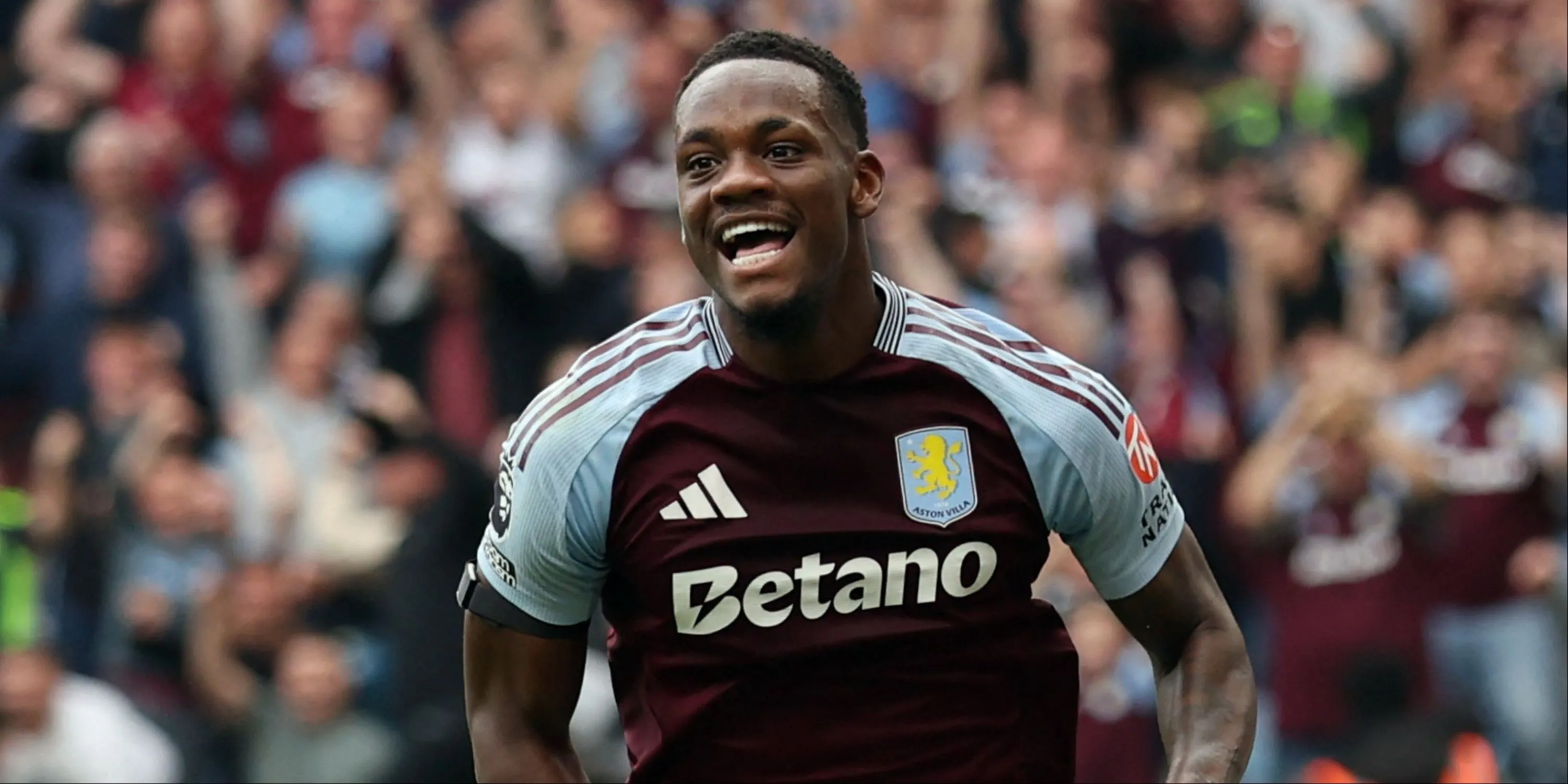 Jhon Duran tiền đạo trẻ của Aston Villa ăn mừng bàn thắng tại Ngoại hạng Anh