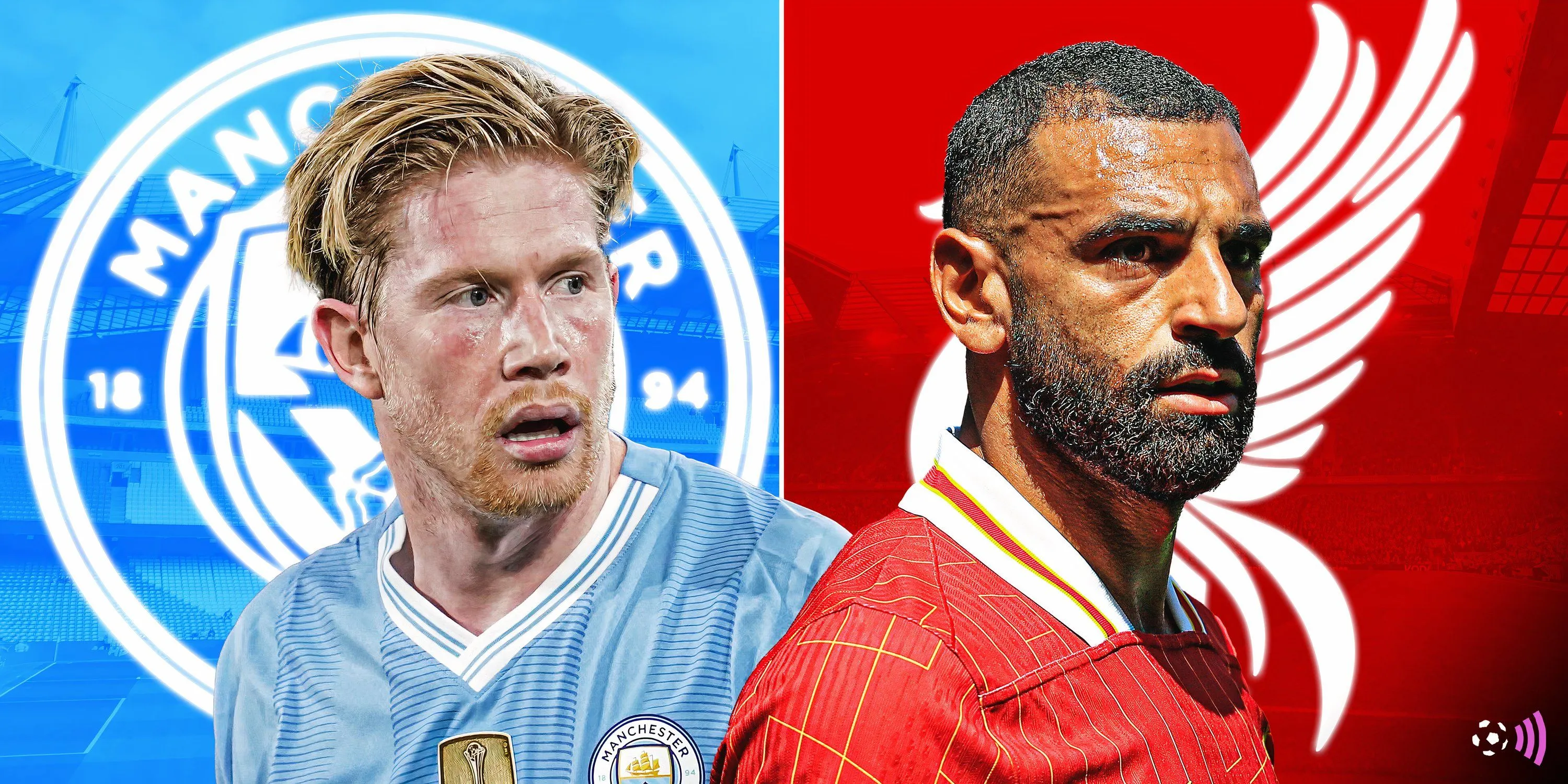 Mohamed Salah của Liverpool và Kevin De Bruyne của Man City trong một pha tranh chấp điển hình của Ngoại hạng Anh, giải đấu quy tụ nhiều ngôi sao.