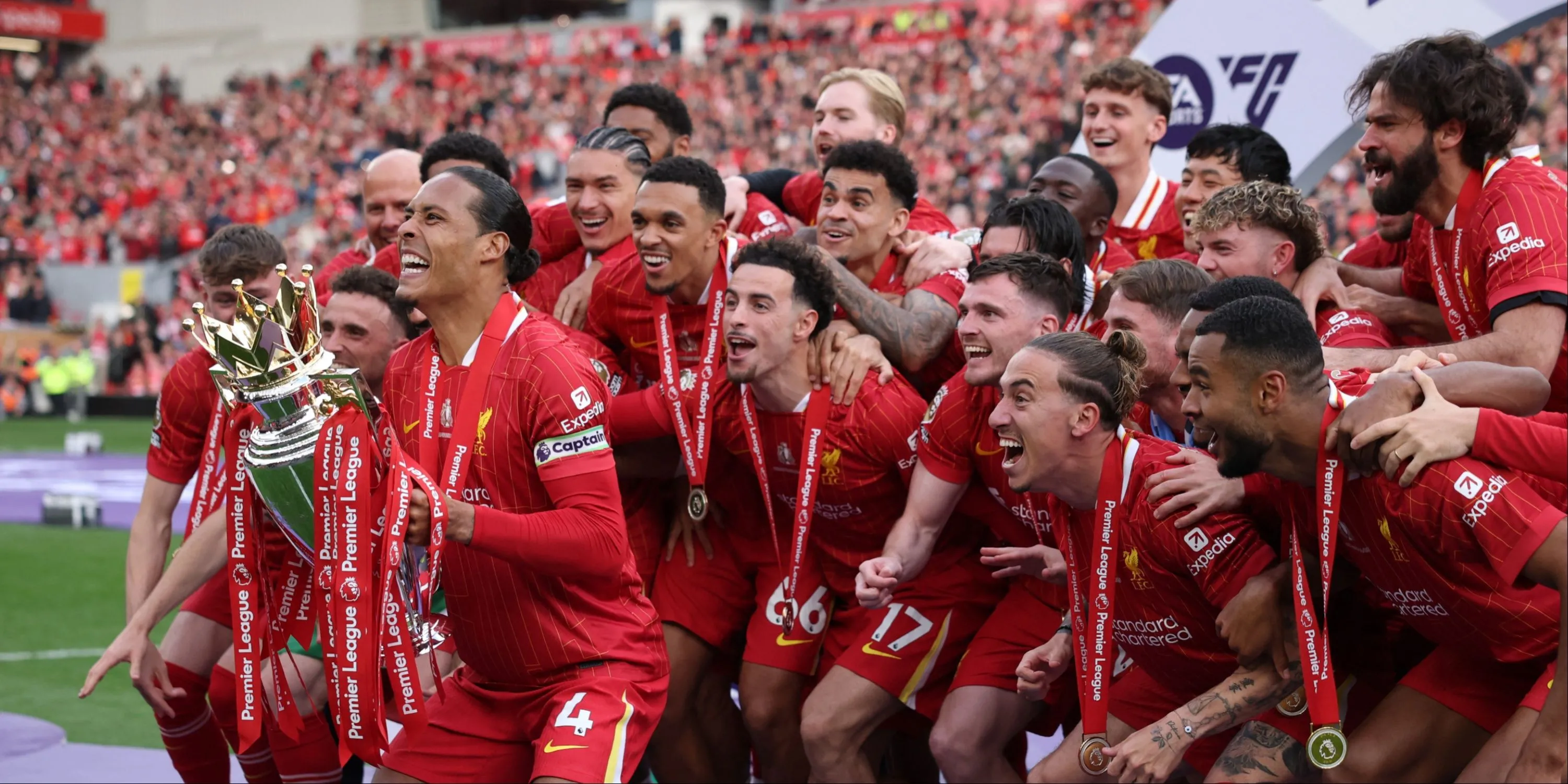Các cầu thủ Liverpool trong một trận đấu Ngoại hạng Anh