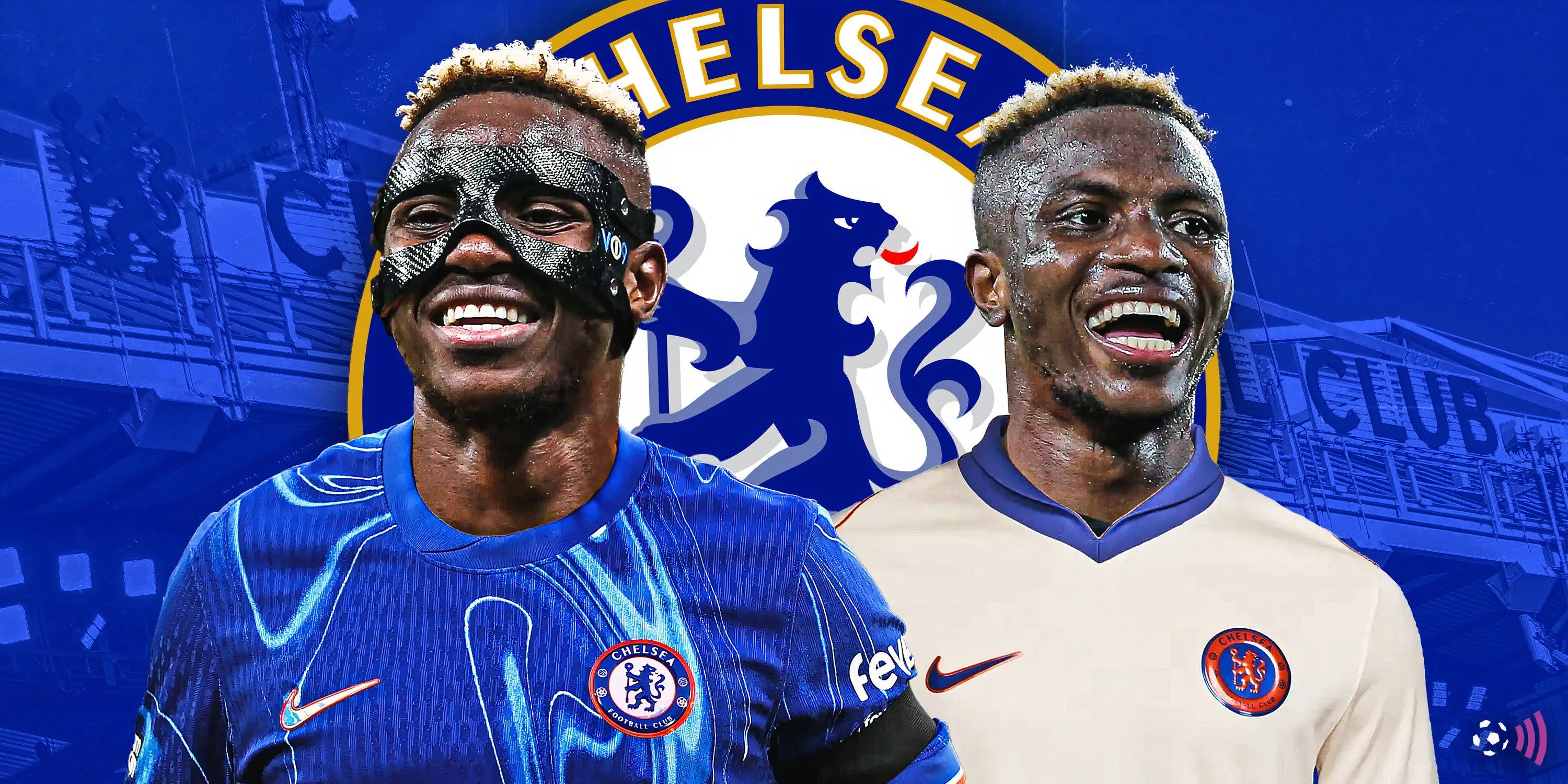 Victor Osimhen trong phối cảnh khoác áo Chelsea, mục tiêu chuyển nhượng hàng đầu.
