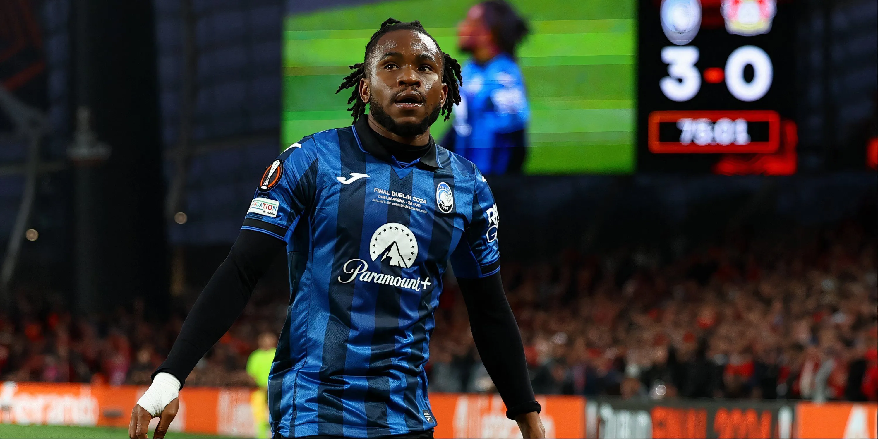 Ademola Lookman, mục tiêu của Nottingham Forest, thi đấu cho Atalanta tại Europa League