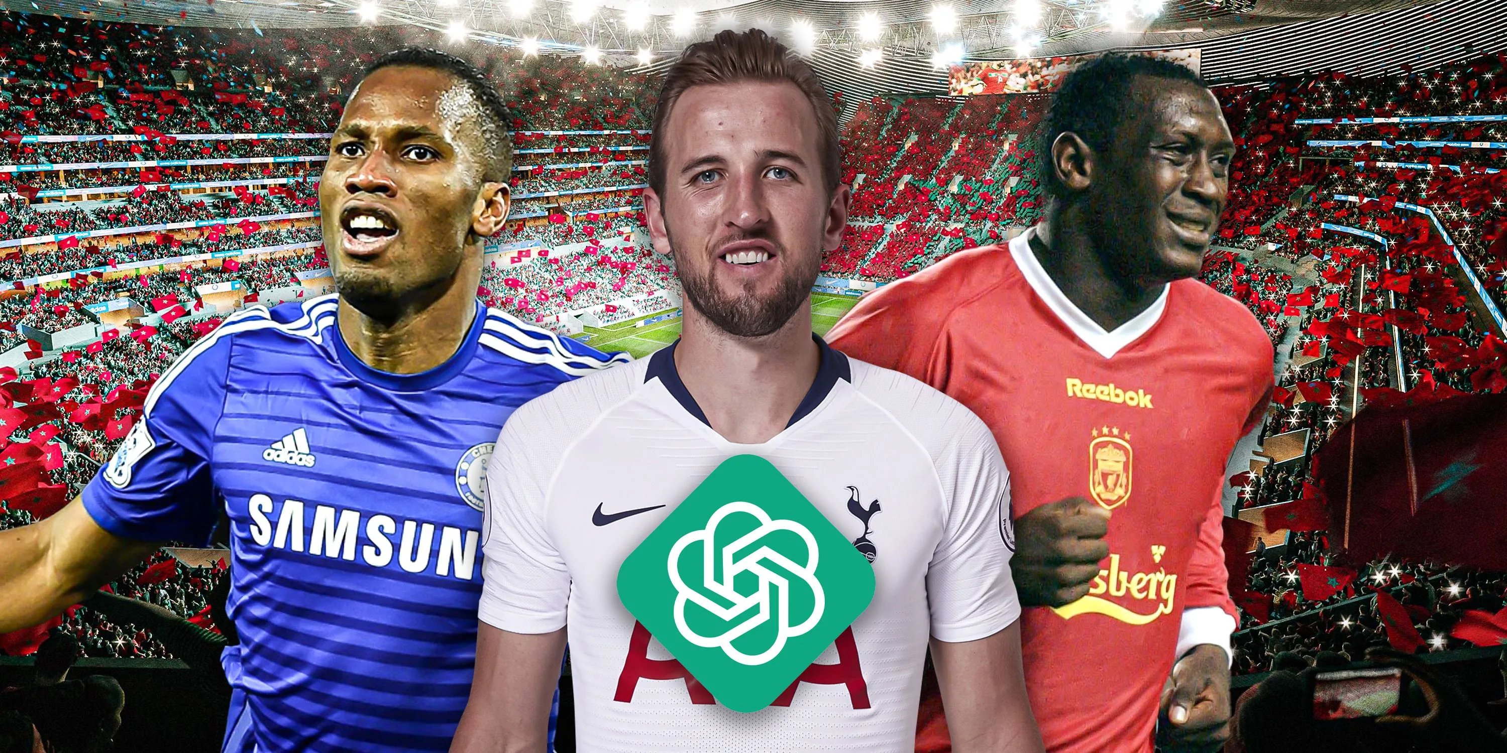 Ba huyền thoại tấn công Premier League: Didier Drogba, Harry Kane và Emile Heskey.