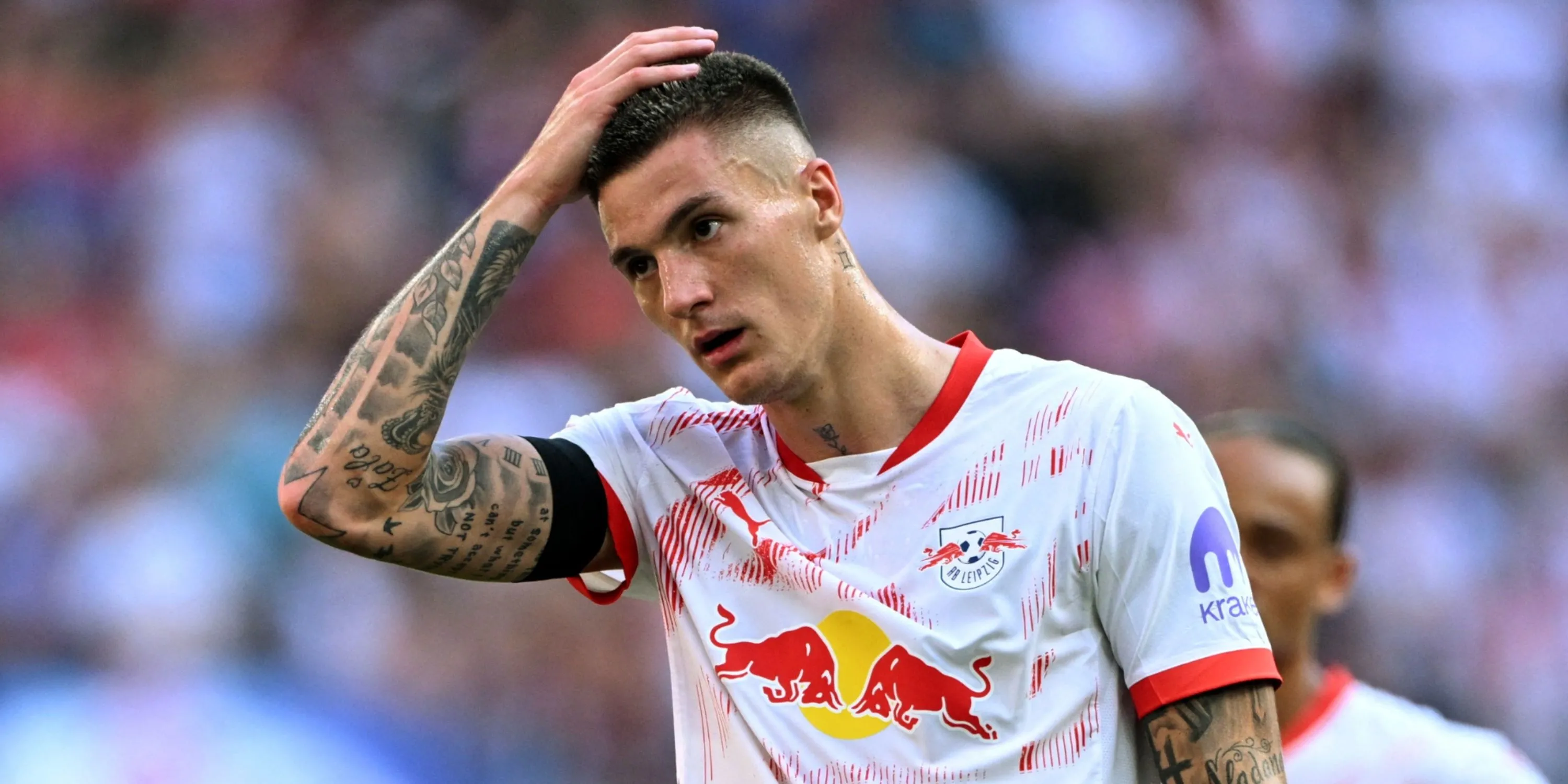 Benjamin Sesko trong màu áo RB Leipzig, từng là mục tiêu chuyển nhượng của Arsenal