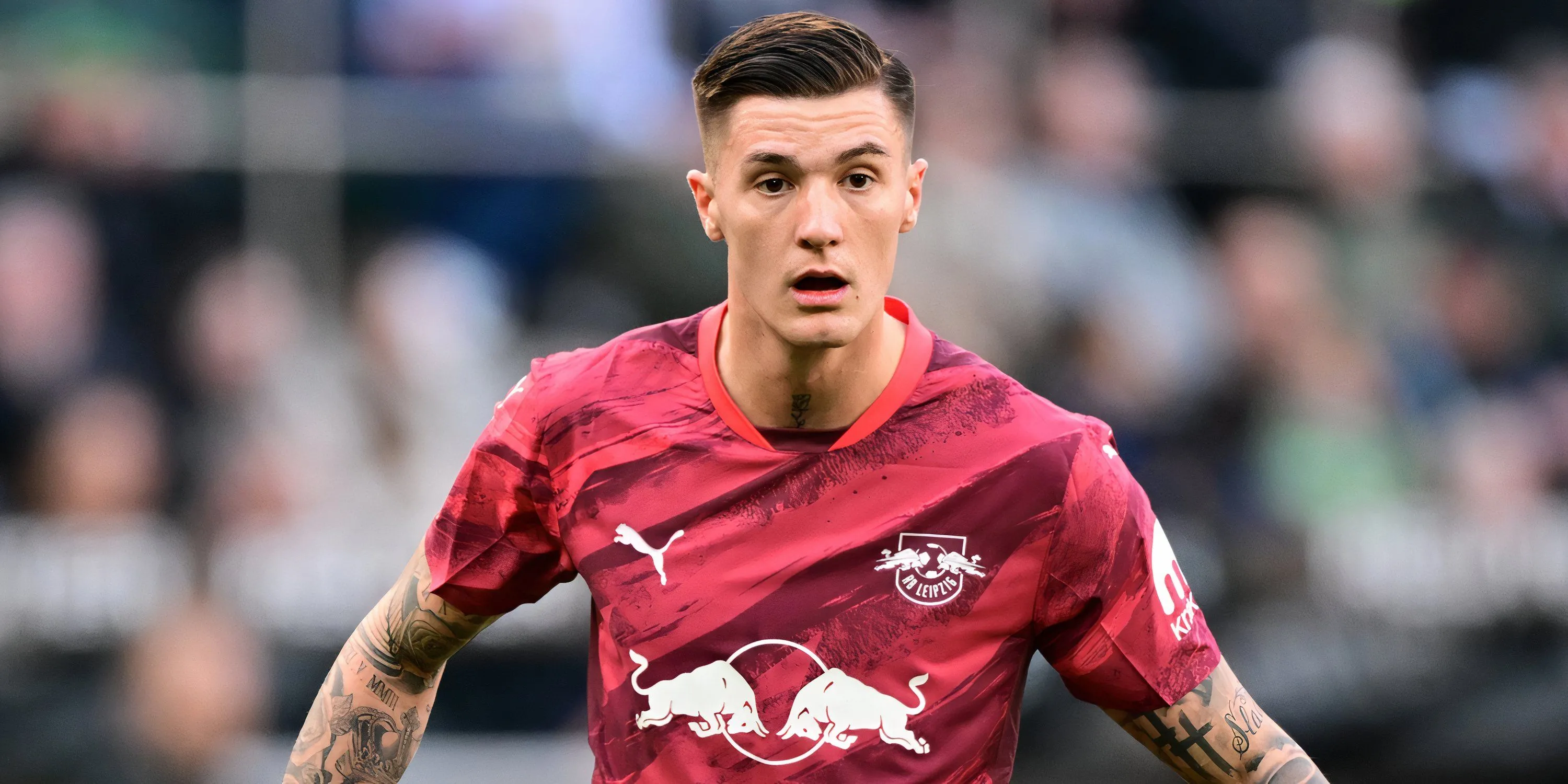 Tiền đạo Benjamin Sesko của RB Leipzig, mục tiêu chuyển nhượng hàng đầu của Liverpool