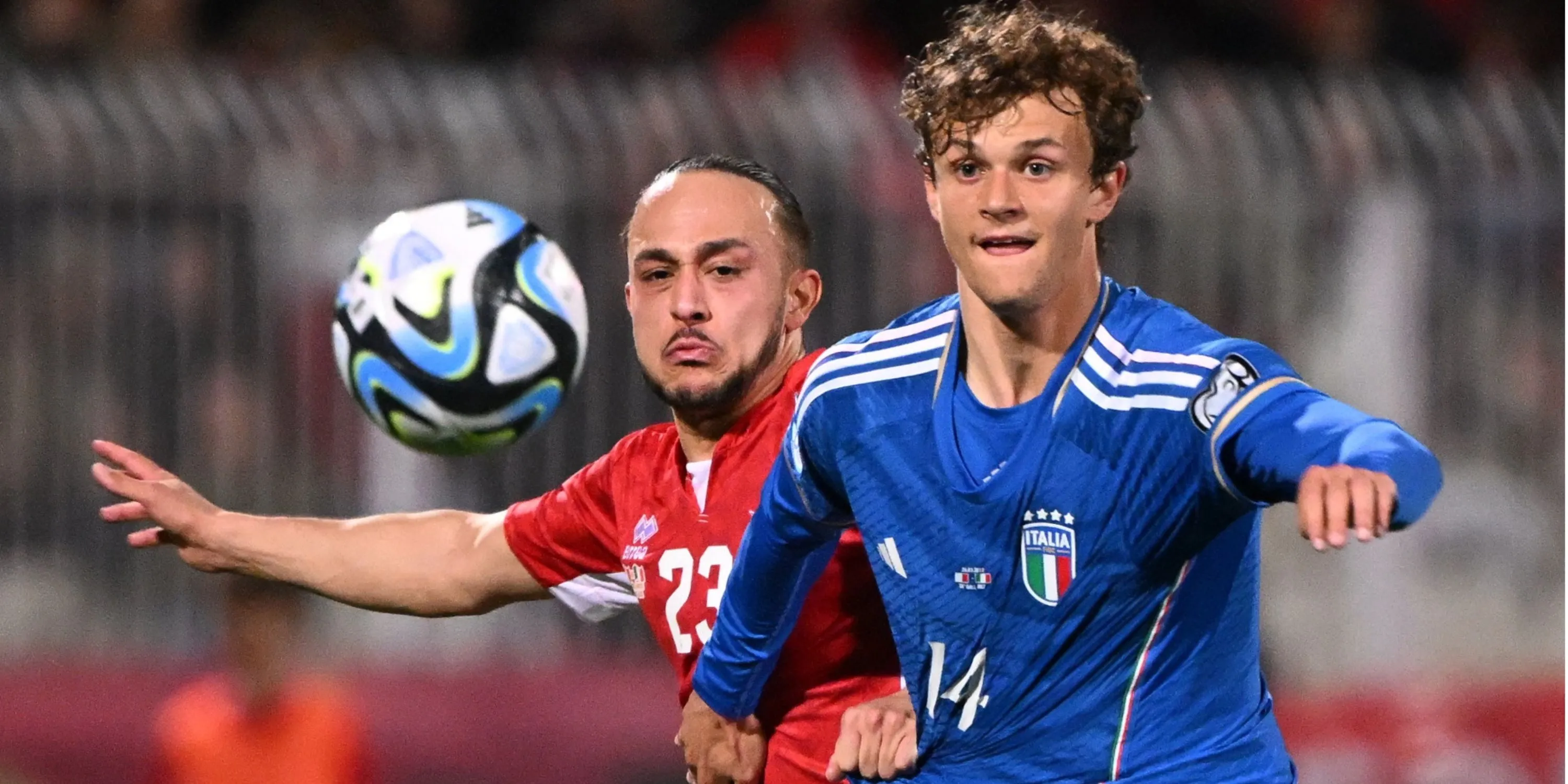 Trung vệ trẻ người Italia Giorgio Scalvini trong màu áo Atalanta, cầu thủ được Newcastle quan tâm